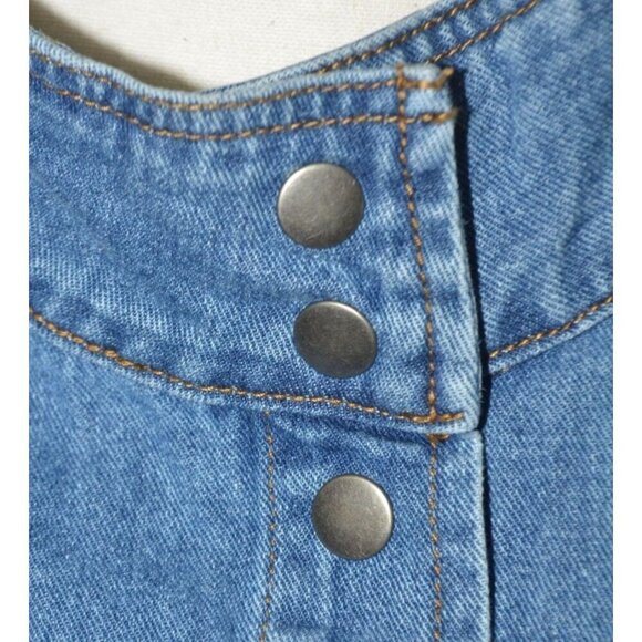 Wishlist Oversized Blue Denim Snap Button Front Jean Jacket Size S/M Belted - Picture 3 of 14